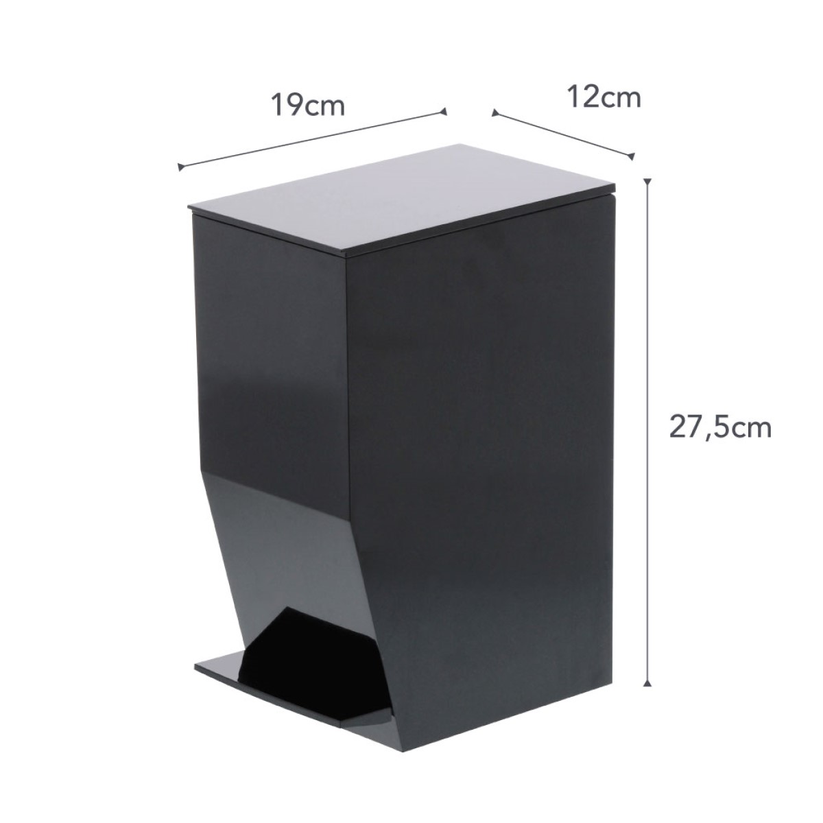 Rectangular wastebasket with pedal