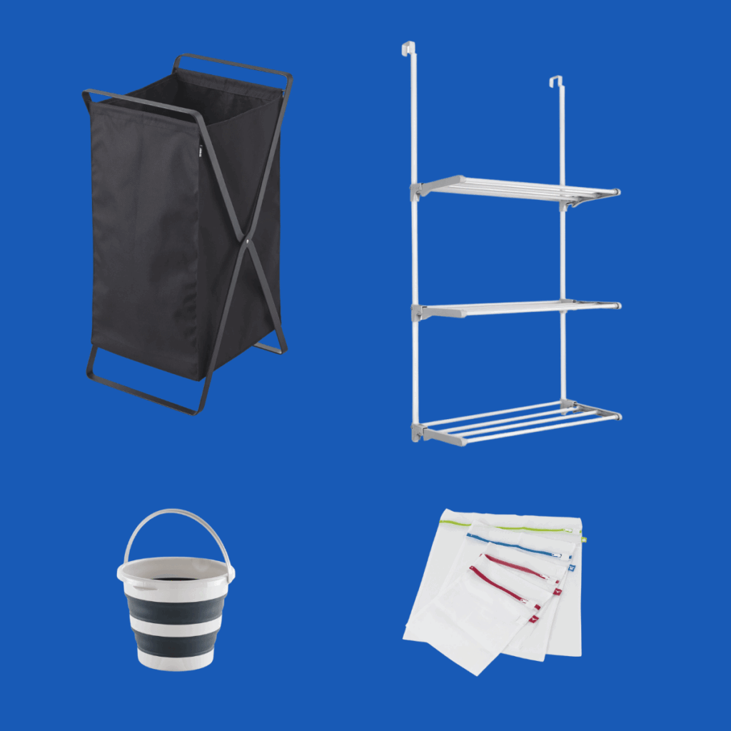 Cesto plegable con bolsa extraíble, tendedero para puerta o pared, bolsas para ropa delicada y cubo plegable
